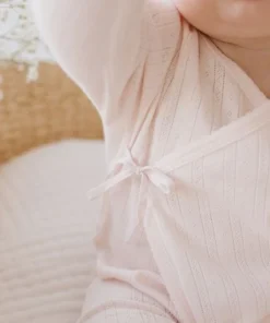 Jamie Kay Overalls + Rompers Rose Quartz Organic Cotton Pointelle Wrap Romper