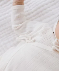 Jamie Kay Natural Organic Cotton Pointelle Wrap Romper