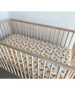 Orange Blossom Muslin Crib Sheet - Arrows & Bow X Joss + J Crib Sheets