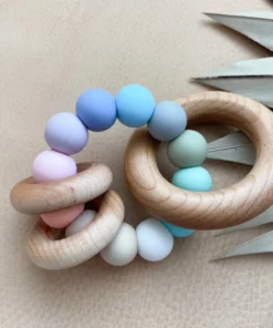 Bannor Toys Seaglass Wooden Ring Silicone Teether