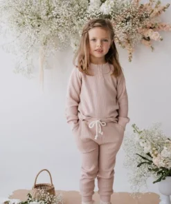 Jamie Kay Dusky Rose Organic Cotton Waffle Oliver Pants
