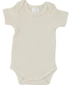 Mebie Baby Preemie + Newborn Vanilla Organic Cotton Ribbed Onesie