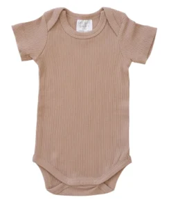 Mebie Baby Pale Pink Organic Cotton Ribbed Onesie