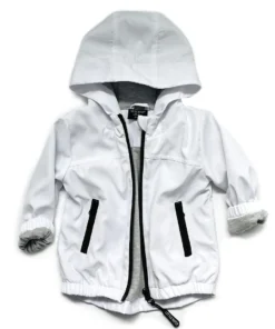 Little Bipsy White Pullover Windbreaker Outerwear