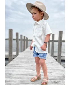 Little Bipsy Tops White Button Up Tee