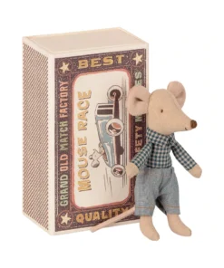 Maileg Little Brother Mouse In A Matchbox Toy Dolls + Plushies