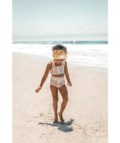 Orcas Lucille Summer Stripes Strap Bandeau Bikini Set Swim