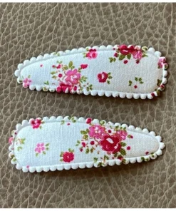 Minikane Red + Pink Dainty Floral Pig Tail Clips