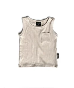 Little Bipsy Shell Ribbed Pocket Tank Top Tee