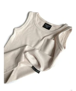Little Bipsy Shell Ribbed Pocket Tank Top Tee