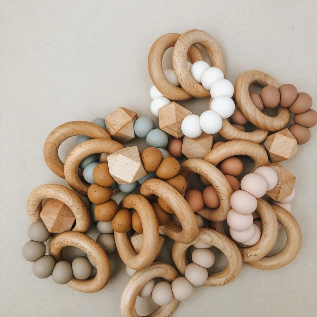 Pretty Please Teethers Mahogany Rose Sawyer Xl Teething Ring Rattle Toy Toys 4 Pretty Please Teethers Mahogany Rose Sawyer Xl Teething Ring Rattle Toy Toys