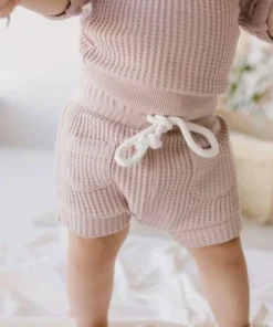 Jamie Kay Dusky Rose Organic Cotton Waffle Set Short Bloomers