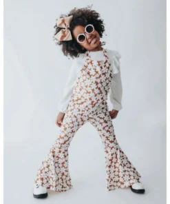 Bailey's Blossoms Flower Child Andi Jumper Pleated Bell Bottom Jumpsuit Overalls + Rompers