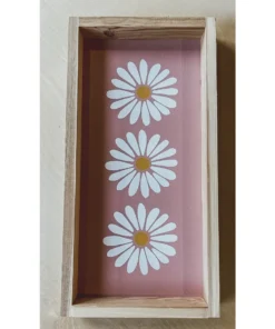 Emrose Pink + White Daisies Stacked Wooden Sign