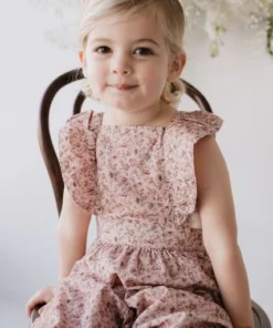 Jamie Kay Amelie Floral Organic Cotton Pincord Ruby Romper Overalls + Rompers