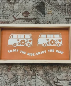 Emrose Enjoy The Ride Peach Bus Sign