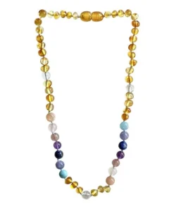 Sweet Tree Amber Amber + Pastel Rainbow Necklace 15" Jewelry