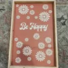Emrose Be Happy Dark Mauve Floral Retro Sign