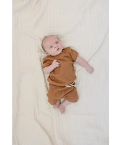 Mebie Baby Honey Organic Cotton Waffle Short Set