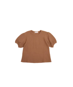 Jamie Kay Knits Light Russet Organic Cotton Waffle Knit Top