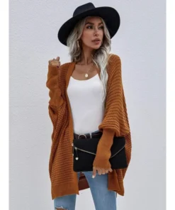 J+j Brown Waffle Knit Cardigan Outerwear