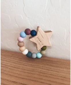 Bannor Toys Pebble Wooden Star Silicone Teether