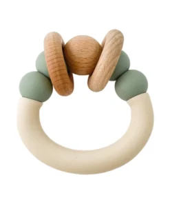 Pretty Please Teethers Eucalyptus Orbit Teething Ring Rattle Toy
