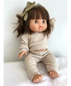 Dolls + Plushies Taupe Two Piece Minikane Lounge Set