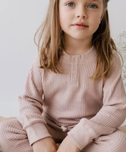 Jamie Kay Dusky Rose Organic Cotton Waffle Oliver Pants