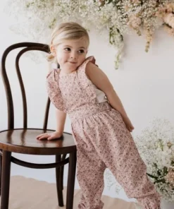 Jamie Kay Amelie Floral Organic Cotton Pincord Ruby Romper Overalls + Rompers