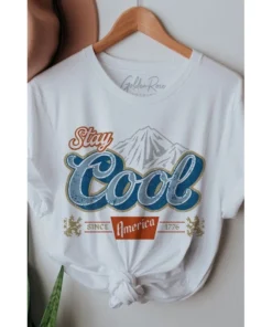 J+j Stay Cool White America Tee Graphic Tees