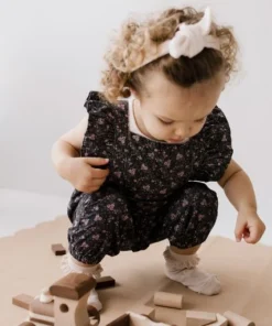 Jamie Kay Peony Floral Organic Cotton Pincord Lucy Romper