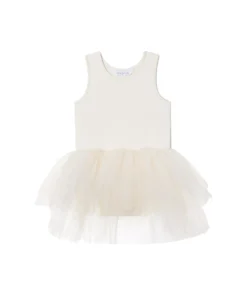 I Love Plum Pearl Ivory Tank Tutu Dress