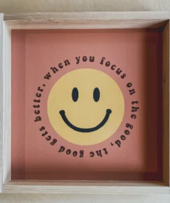 Emrose Decor Terracotta Focus On Good Smiley Wooden Sign