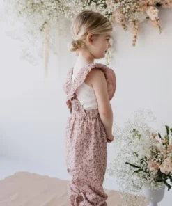 Jamie Kay Amelie Floral Organic Cotton Pincord Ruby Romper Overalls + Rompers