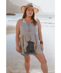 J+j Tan Whimsy Straw Hat