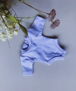 Light Blue Ribbed Long Sleeve Romper Minikane Clothing