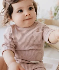 Jamie Kay Knits Dusky Rose Organic Cotton Waffle Easton Top