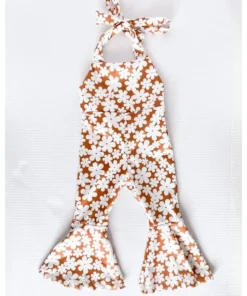 Bailey's Blossoms Flower Child Andi Jumper Pleated Bell Bottom Jumpsuit Overalls + Rompers