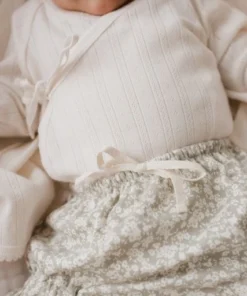 Jamie Kay Natural Organic Cotton Pointelle Wrap Romper