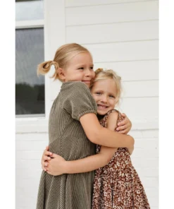 Lia + Lou Brown Floral Twirly Tie Dress Dresses