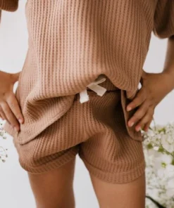Jamie Kay Bottoms Light Russet Organic Cotton Waffle Shorts