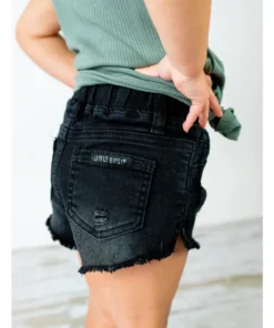Little Bipsy Bottoms Black Cut Off Distressed Denim Shorties