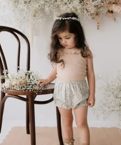 Jamie Kay Tops Chai Caramel Organic Cotton Pointelle Frill Singlet Top