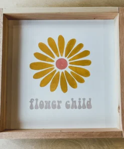 Emrose Decor Mustard Flower Child Wooden Sign