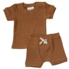 Mebie Baby Honey Organic Cotton Waffle Short Set