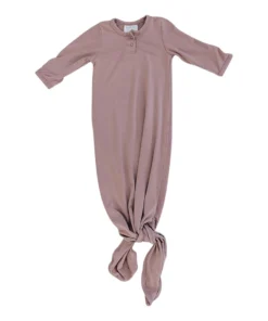 Mebie Baby Dusty Rose Bamboo Knotted Gown Preemie + Newborn