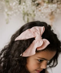 Jamie Kay Headwear Peachy Organic Cotton Muslin Hair Bow Clip