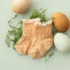 Olivia J Footwear Dainty Spring Peach + Ruffle Socks