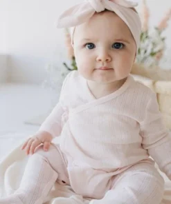 Jamie Kay Overalls + Rompers Rose Quartz Organic Cotton Pointelle Wrap Romper